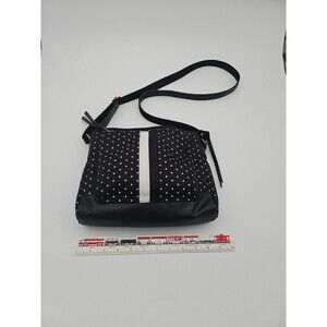 Fossil Black And White Poke-dot Purse/crossbody